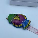 Artisan Bright fun  made lightweight wooden fish brooch Photo 4