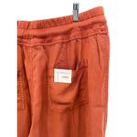 Anthropologie  The Nomad Cargo Pants Rust Orange Drawstring Waist Cropped L NWT Photo 4