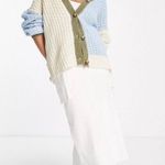 ASOS Oversized Cardigan In Color Block Photo 3