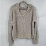 Young Fabulous and Broke Hooded Sweater Women Large Beige Popcorn Knit Granolagirl Photo 0