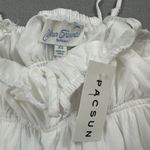 PacSun NWT Your Favorite Tie Front Eyelet Babydoll Mini Dress XS White Womens Photo 5