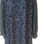 CeCe  blue floral long sleeve shift dress size XL with peplum hem Photo 0