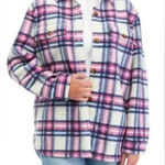 Vineyard Vines Brushed Shirt Jacket Size XS Pink BlueOversized Plaid Shacket Photo 0