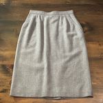 Vintage Women Wool Evan Picone Gray Knee Length Skirt Pockets Size 6 Made in USA Photo 0