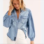 Free People We The Free With Love Denim Top Photo 3