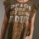 Anthropologie Pilcro Ruffled Sleeve Tunic Tee Moss Green Size XL NEW Photo 5