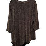 Karen Kane Metallic Boat Neck Long Sleeve Asymmetrical Hemline Top Plus Size 2X Photo 5