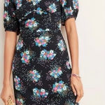 Anthropologie  Scarletta Navy Floral Retro Preppy Cottagecore Career Dress 12 Photo 0