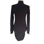 French Connection Mock Neck Sweater Dress Knit Open Shoulder Gray Small Photo 1