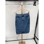 J.Crew Denim Jean Straight Pencil Skirt Size 4 99% Cotton Photo 1