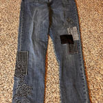 Chico's ‎ So Slimming Girlfriend Jeans Ankle Patchwork Embellished Size 4R Photo 0