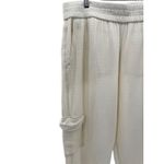Soft Surroundings  Ecru Beach Bound Gauze Pull On Jogger Cargo Pocket‎ Large Photo 1