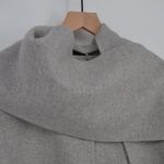 ZARA NEW  Short Knitted Coat With Scarf Oversized Wool Blend Gray Women's XS Photo 7