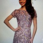 La Femme Woman's High Neck Lace Column gown.a20 Photo 4