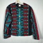 Vintage Carole LIttle Saint Tropez Quilted Boho Jacket Sz 12 Photo 0