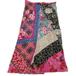 Pinko‎ Skirt Womens 2 Pink Bibidi Gonna Pink Printed Crepe Patchwork Floral Photo 3