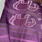 Island Mountain Thai Silk Purple Striped Elephant Print Fringe Scarf Photo 2