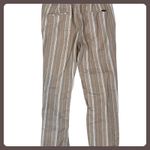 Pacsun Striped Linen Blend Pants Tan White Slim Fit Drawstring Casual Large Photo 3