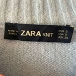 ZARA FAUX FUR TRIM Cream Fur Cuffs KNIT BLEU SWEATER CROP SOFT SZ S # 1725 Photo 9