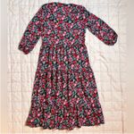 ZARA  Cottagecore Semi Sheer Pink, Red and Black Floral Midi / Maxi Dress -XS/S Photo 5