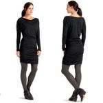 Athleta  Large Solstice Dress Gray Cowl Neck Long Sleeve Ruched Wool Blend 1186 Photo 8