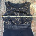 Connected Apparel  Navy Blue Sequins Lace Sheath Dress Tiered Skirt Size 8 Photo 5