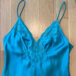 Vtg Olga Slip Aqua Lace Low Back NWT Size 32 Small Blue Photo 1