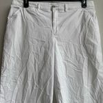 Garnet Hill  Size 16 Pants Crop Capri White Straight Leg Mid Rise Women’s Cotton Photo 1