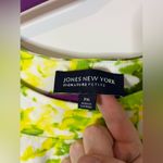 Jones New York Petite Medium 100% Cotton Natural Fiber Yellow Green Print Top Photo 14