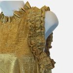 TCEC Metallic Gold  Mini Cocktail Dress With Ruffles Women's Size Large Photo 5