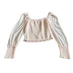 Wilfred  Smocked Off-Shoulder Long Sleeve Shirt Top Blouse Chiffon Size Medium Photo 7