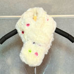 Halara Fluffy White Neck Scarf with Colorful Button Accents Photo 0