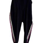 Torrid Black Jogger Pants With Pink/Neon Stripe Side Detail & Drawstring Waist Photo 0