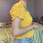 Elodie yellow floral smocked puff sleeve crop top Photo 1