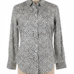Chico's Shirt Women 8/10 1 Black Gray Cheetah Print CoolMax All Seasons Preppy Photo 0