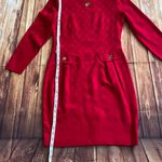 Donna Ricco New York Petite Women’s Vintage Red Rayon Dress Crew Neck Size 4 Photo 3