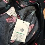 A New Day Womens XS Black Pink Floral Print V-neck Long Sleeve Midi Dress Spring Photo 9