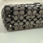 Coach Hampton Black and Gray Signature Tote Bag With Braided leather detail Photo 6