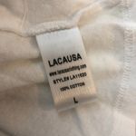 Lacausa  Vintage Henley Womens Top Cotton Long Sleeve White Size L Photo 6