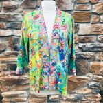John Mark  Colorful Floral Embroidered Kimono Petite Jacket Photo 5