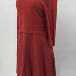 COS Layered Swing Dress Knee Length Cotton Linen Blend Rust Womens Small Photo 4