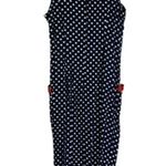 LESLIE LUCKS Blue & Red Ribbon Polka Dot Pin Up Sailor Dress Size 10 Photo 8