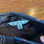 CAbi  Wool Blend Plaid Size 6 Pleated Ruffle Pencil Skirt Academia Chantilly Photo 3