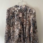 Veronica M  Beige Snake Pattern Blouse X-Small Photo 2