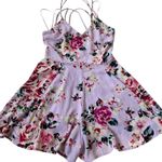 EXPRESS  Purple Floral Lined Strappy Back Romper Women's Size 2 | 55-12-2 Photo 2