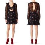 For Love & Lemons  Cherry Twist Mini Dress Retro Burnout Velvet Pinup Cutouts L Photo 6