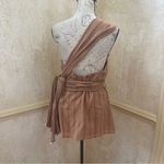 ZARA  100% Cotton One Shoulder Beaded Wrap Blouse Top Tank Brown neutral Sz S Photo 6