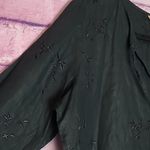 Kate Hill  100% LINEN BLACK EMBROIDERED TIE NECK TUNIC XL Photo 3