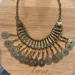 None Boho Gypsy coins necklace in gold tone metal and rhine stones Photo 4
