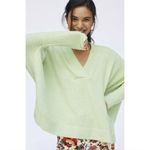 Anthropologie Pistachio Green Slouchy VNeck Pullover Sweater Layering Top Photo 2